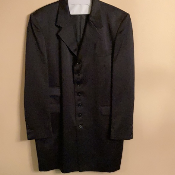 Gino Cappeli Other - Gorgeous Black on Black Pinstripe Jacket w/matching Slacks and Shirt Top Hat tie